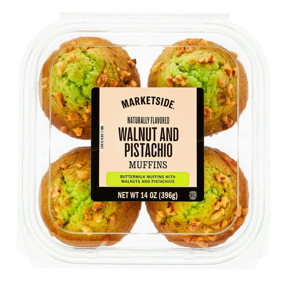 Marketside Walnut & Pistachio Baked Muffins, 14 oz, 4 Count