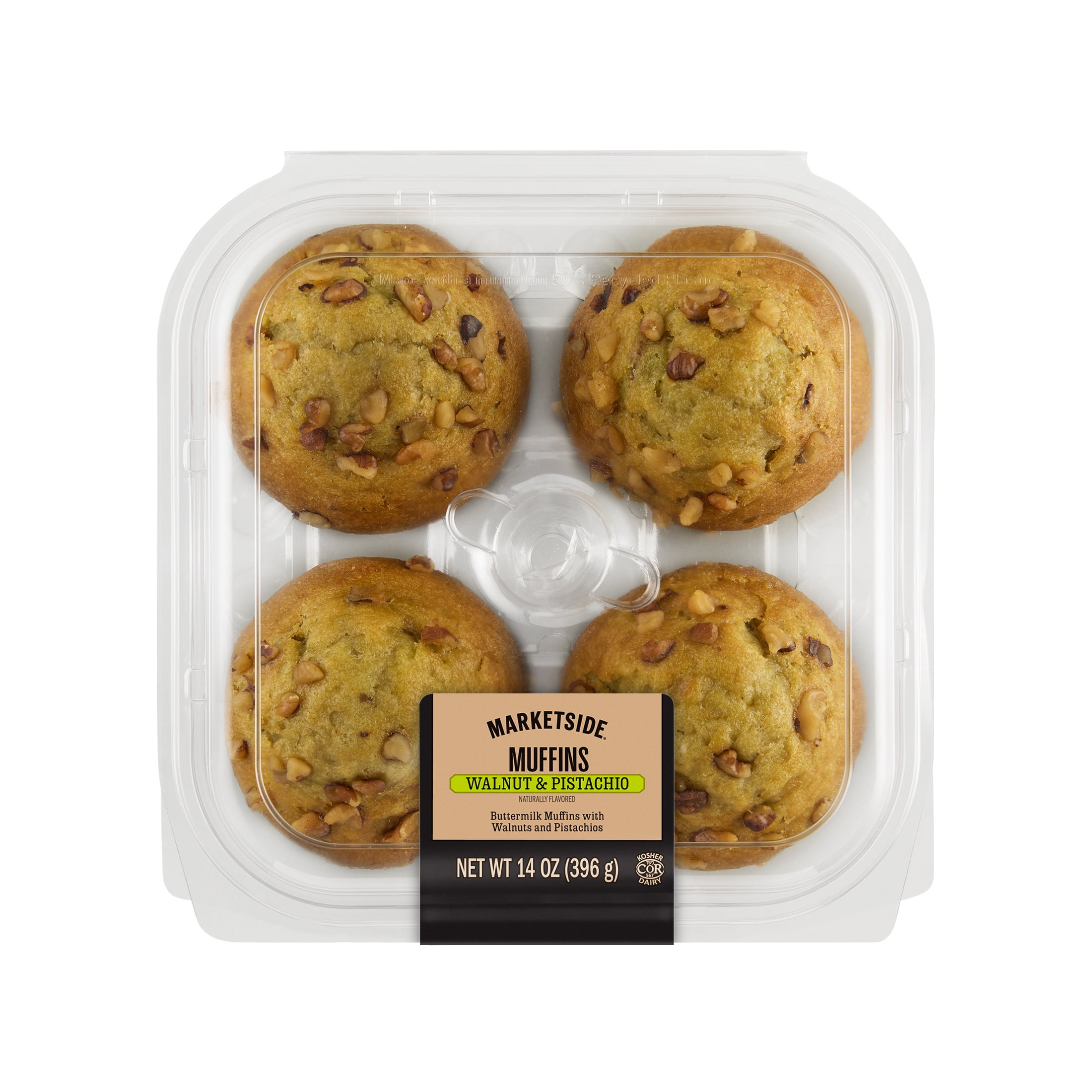 Marketside Walnut & Pistachio Baked Muffins, 14 oz, 4 Count