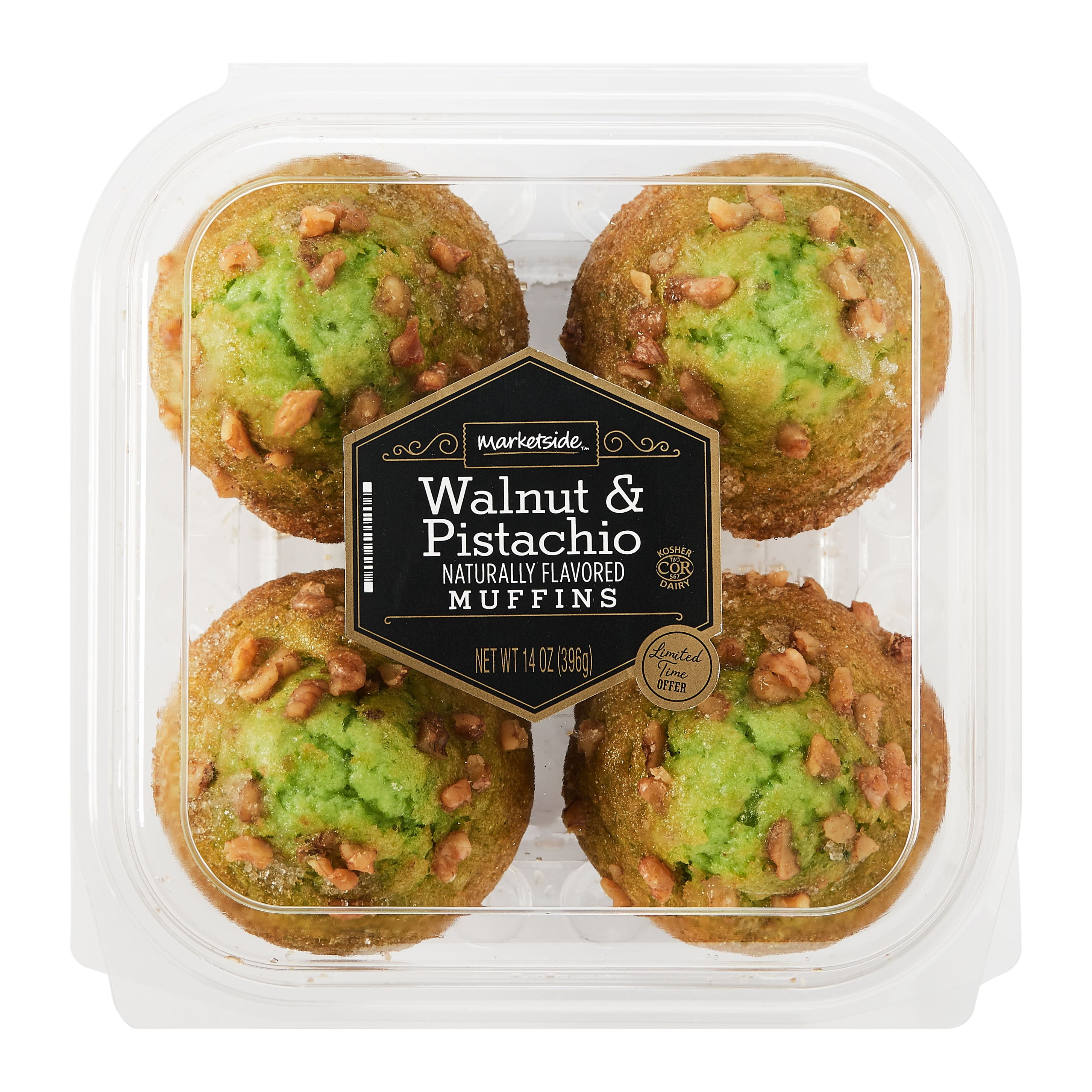 Marketside Walnut & Pistachio Muffins, 14 oz, 4 Count