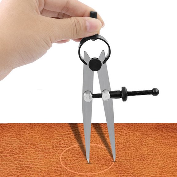 Marking Drafting Compass Carbon Steel Silver 1Pack Compact Tool For Woodworking