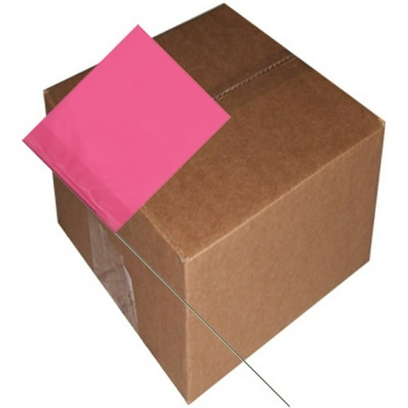 Marking Flags Fluorescent Pink 4" X 5" Flag With 21" Wire Staff (1000 Flags)