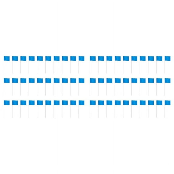 Marking Flags Marker Flags for Lawn 60 Pack, PVC Small Flags,Marking Flags Lawn Flags, Garden Flags,Survey Flags,Blue