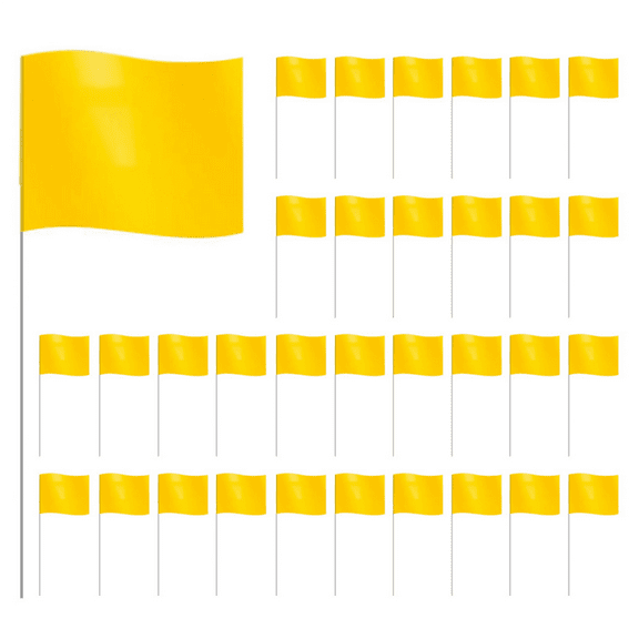 Marking Flags Marker for Lawn 60 Pack, PVC Small Flags,Marking Flags, Garden Flags,Survey Flags,Yellow