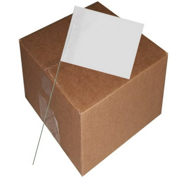 Marking Flags White 4" X 5" Flag With 30" Wire Staff (1000 Piece/Case)