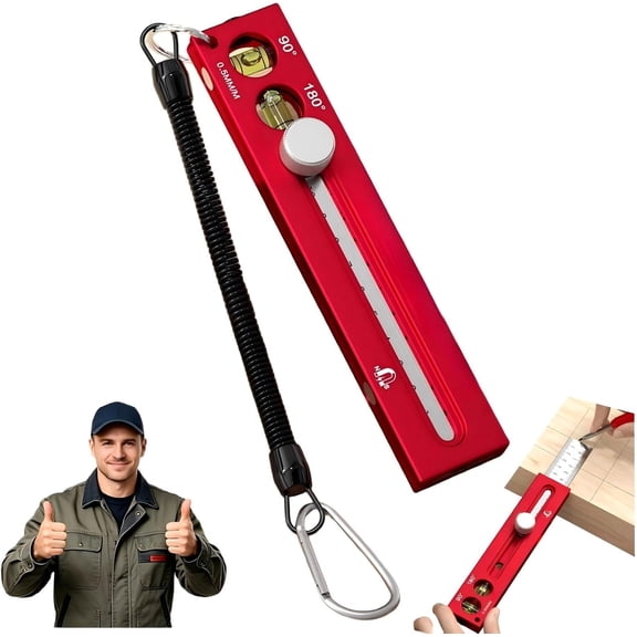 Marking Level Ruler 90 180 Degree Bubble Adjustable Protractor Metric Imperial for Woodworking Home ImprovementMetric System-red