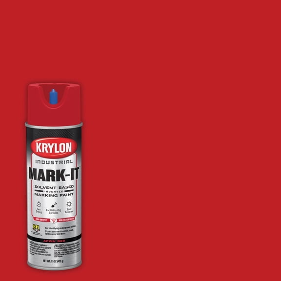 Krylon Marking Paint Spray - Durable Exterior Red - 15 oz  Interior & Exterior Use, Professional Finish