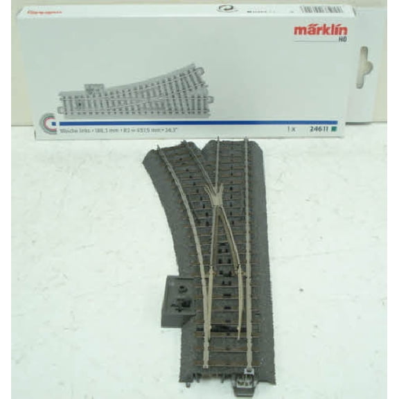 Marklin 24611 C Track Left Hand Manual Turnout