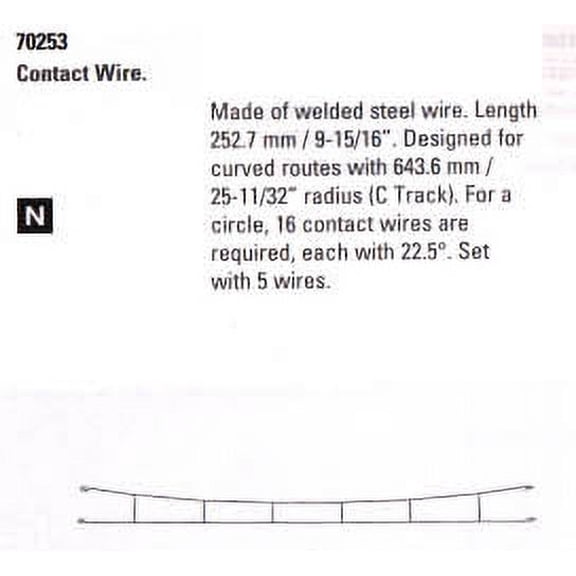 Marklin 70253 Catenary Wire 9-15/16 Inches 5/