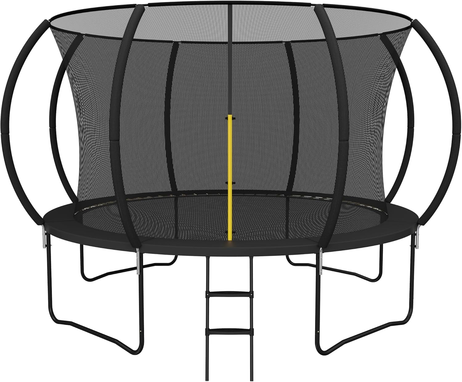 Marknig 10FT 12FT 14FT Trampoline with Safety Enclosure Net and Ladder for Kids and Adults, Outdoor Round Trampoline with Spring Padding, 330-450LBS Weight Capacity(Black)
