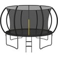 thumbnail image 1 of Marknig 10FT 12FT 14FT Trampoline with Safety Enclosure Net and Ladder for Kids and Adults, Outdoor Round Trampoline with Spring Padding, 330-450LBS Weight Capacity(Black), 1 of 7