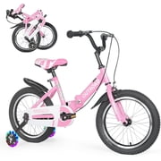 Marknig 14" 16" 18" Folding Kids Bike with Removable Training Wheels, Childrens Bicycle for Boys & Girls Ages 3-9 Years, Easy-Storage Toddler Bike