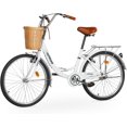 thumbnail image 2 of Viribus Women's 26" Beach Cruiser Bicycle – 7-Speed, White/Pink/Mint, With Rattan Basket (Used) 2 of 4