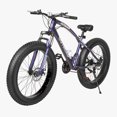 thumbnail image 1 of Marknig Fat Tire Mountain Bike with 26 inch Wheels, 21 Speed with High Carbon Steel Frame, Double Disc Brake and Front Suspension Anti-Slip Bikes, Purple, 1 of 6