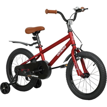 Marknig Kids Bike for Boys & Girls, 14 16 18 Inch Children's Bicycle for Ages 3-9 Years with Training Wheels and Adjustable Seat,Red