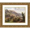thumbnail image 1 of Marko Pernhart 24x19 Gold Ornate Framed and Double Matted Museum Art Print Titled - View of Malborghetto, 1 of 4