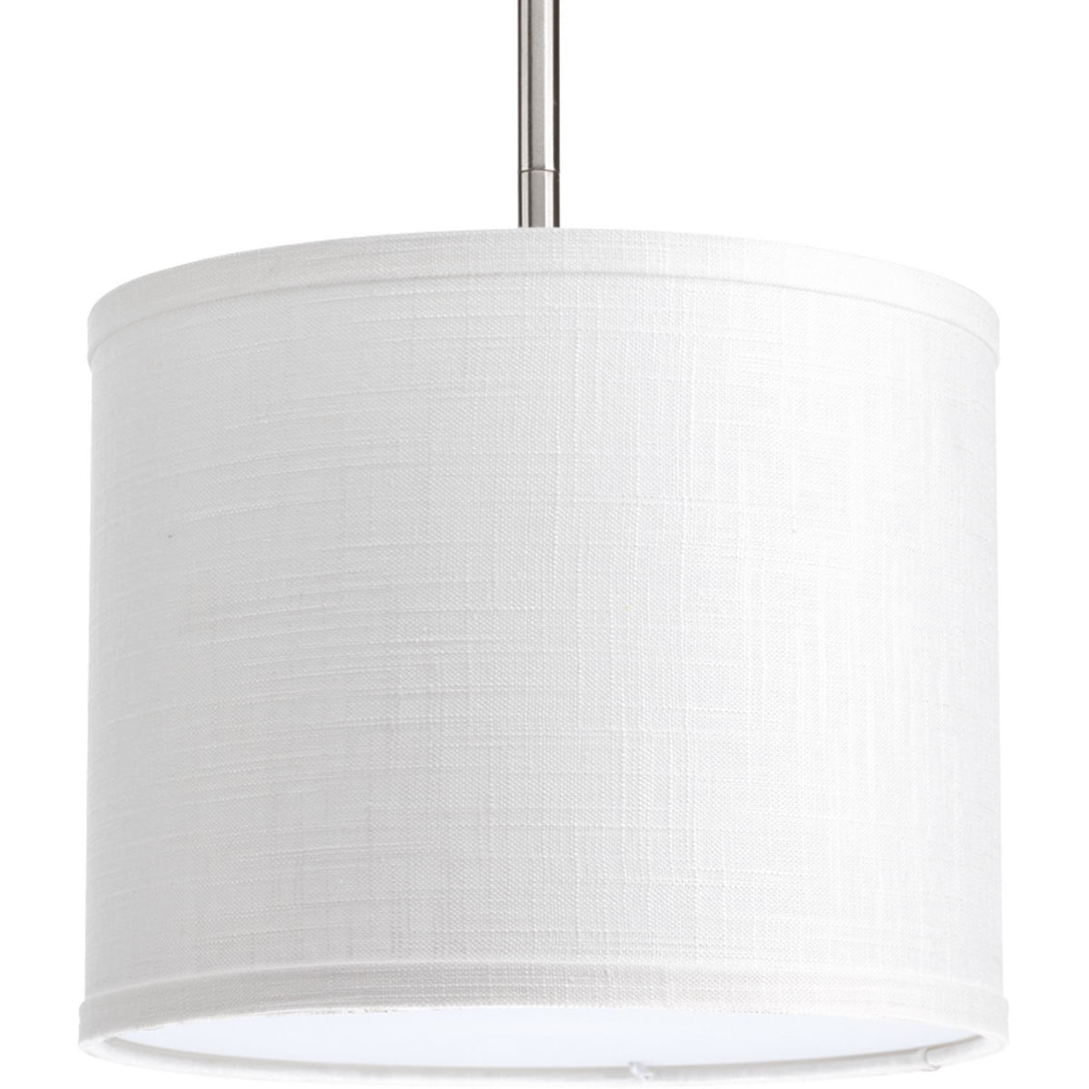 Off-White Linen Drum Pendant Shade with Acrylic Diffuser