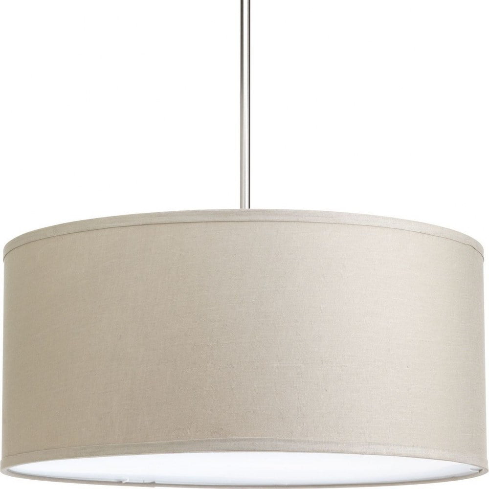 Beige Linen 22" Drum Shade with Acrylic Diffuser