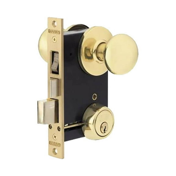 Marks 22AC LHR Double Cylinder Iron Gate Ornamental Mortise Lock Set with 2-1/2" Backset