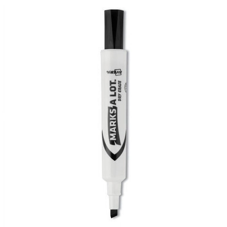 MARKS A LOT Desk-Style Dry Erase Marker, Broad Chisel Tip, Black, Dozen (24408) MARKS A LOT Desk-Style Dry Erase Marker, Broad Chisel Tip, Black, Dozen (24408)