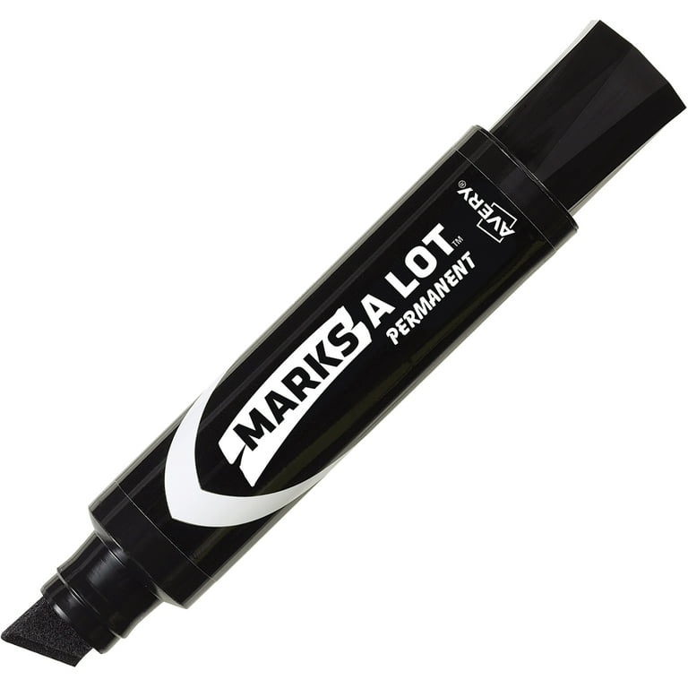 Large Desk Style Permanent Marker, Broad Chisel Tip, Black, Dozen Large Desk Style Permanent Marker, Broad Chisel Tip, Black, Dozen