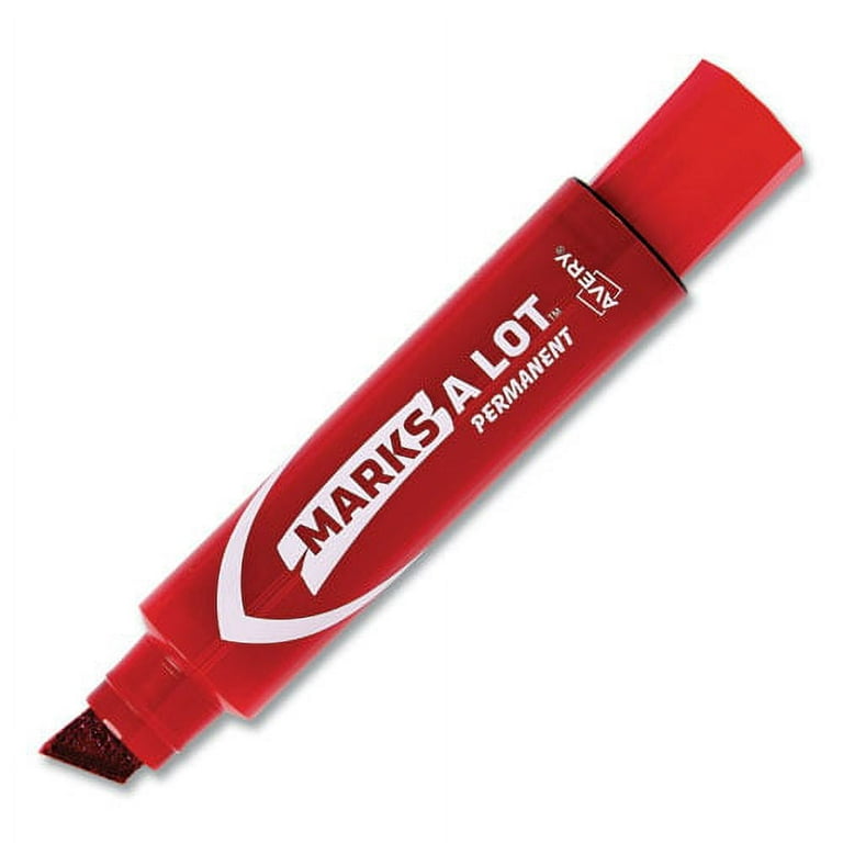 MARKS A LOT Extra-Large Desk-Style Permanent Marker, Extra-Broad Chisel Tip, Red (24147) MARKS A LOT Extra-Large Desk-Style Permanent Marker, Extra-Broad Chisel Tip, Red (24147)