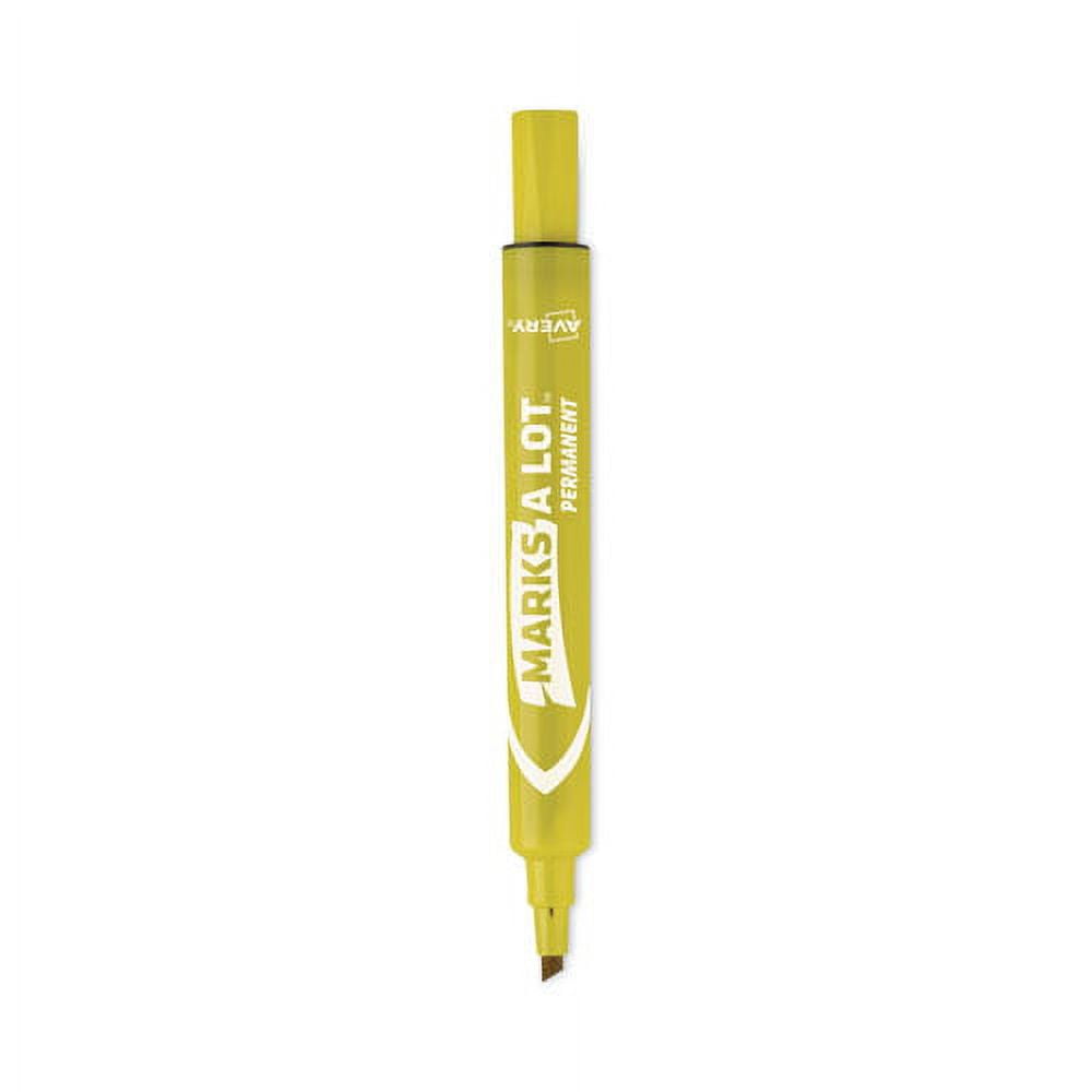 MARKS A LOT Large Desk-Style Permanent Marker, Broad Chisel Tip, Yellow, Dozen (8882) MARKS A LOT Large Desk-Style Permanent Marker, Broad Chisel Tip, Yellow, Dozen (8882)