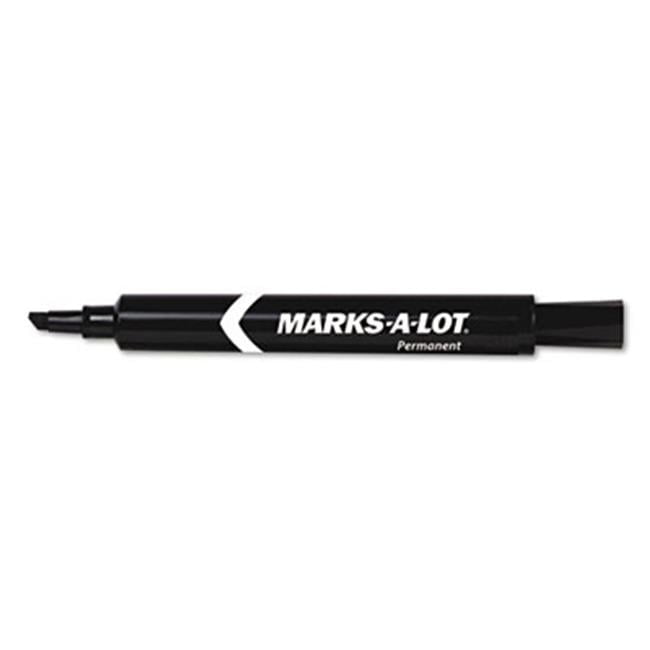 Marks-A-Lot  Permanent Marker  Large Chisel Tip  Black  Dozen