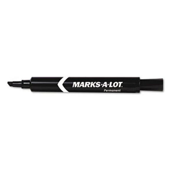 Marks-A-Lot Permanent Marker Large Chisel Tip Black Dozen