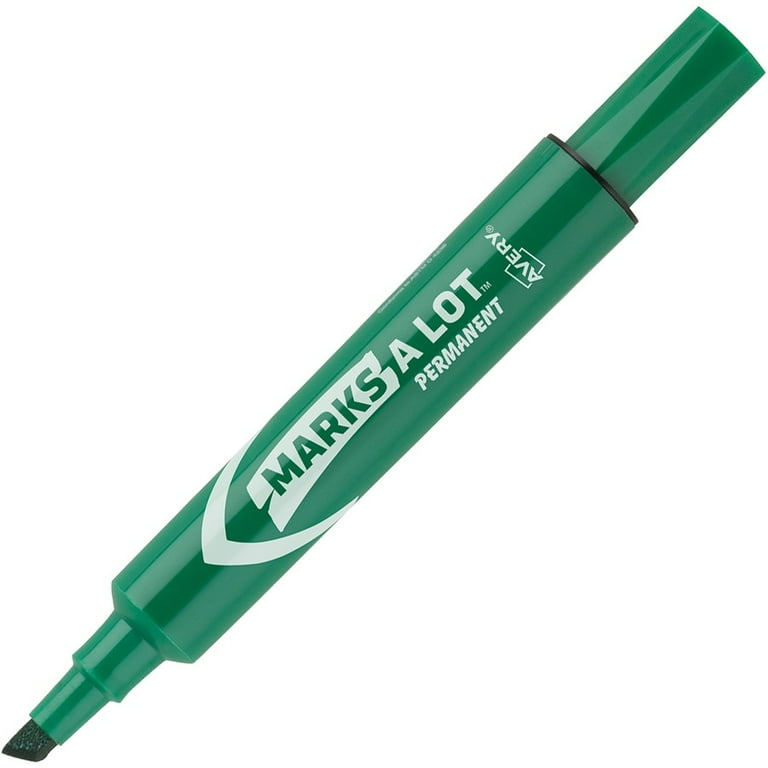 MARKS A LOT Regular Desk-Style Permanent Marker, Broad Chisel Tip, Green, Dozen (7885) MARKS A LOT Regular Desk-Style Permanent Marker, Broad Chisel Tip, Green, Dozen (7885)