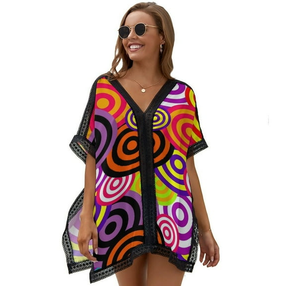 Marksman Objective Patterning Women's Swimsuit Coverup Summer Beach Cover Up Bathing Suit Dress