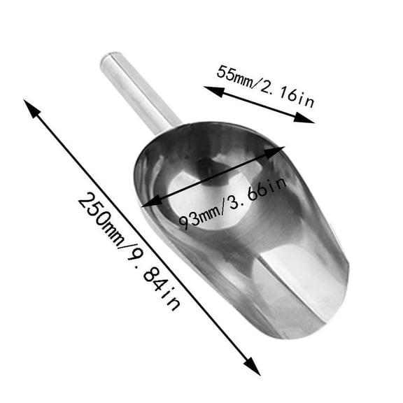 Markun Large Stainless Steel Ice Scoop,Heavy Duty Ice Cube Scooper,
