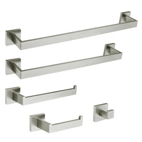 Markus Bathroom Accessory Set, Brushed Nickel - 5 Piece