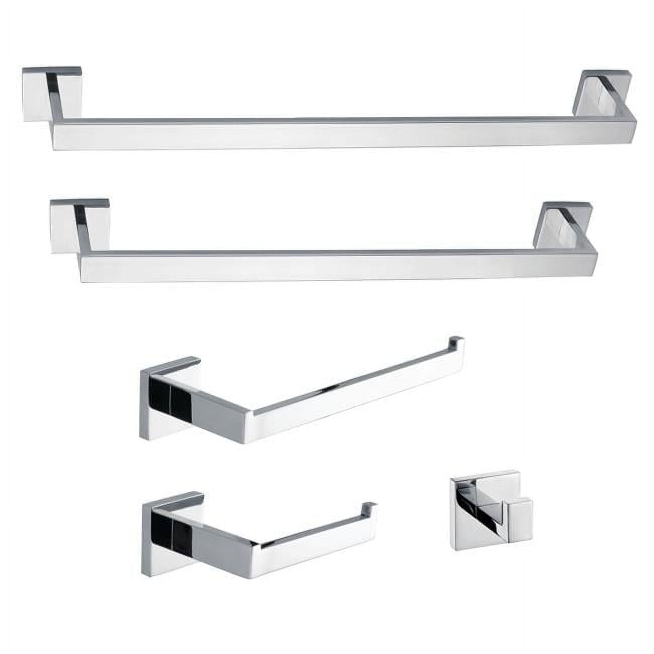 Markus Polished Chrome 5-Piece Modern Bathroom Hardware Set