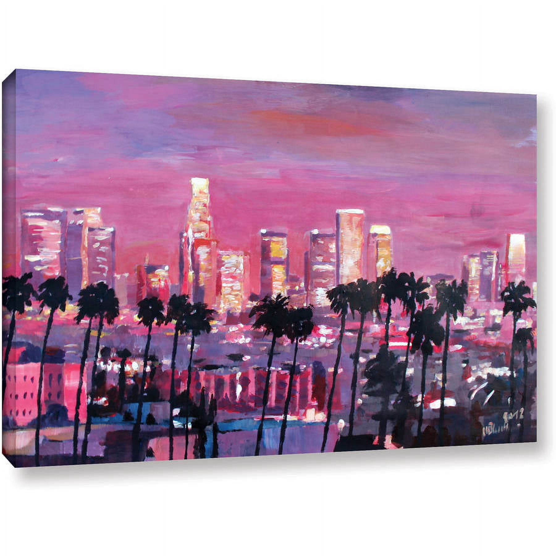 Markus Bleichner "Los Angeles Golden Skyline" Gallery Wrapped Canvas