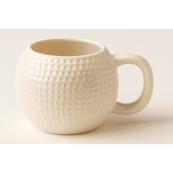 Markwort Golf Ball Shaped Ceramic Mug  12 oz Golf-Themed Cup with Dimple Texture  Durable Ceramic Coffee Mug or Desk Pencil Holder