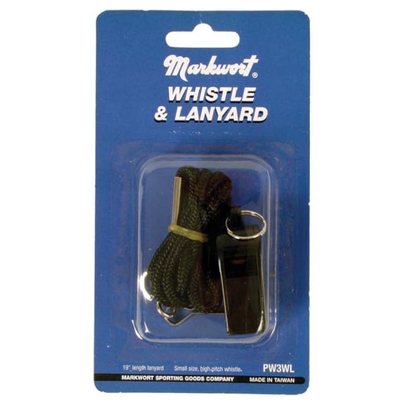 Markwort Black Whistle with Lanyard - Essential Sports Accessory