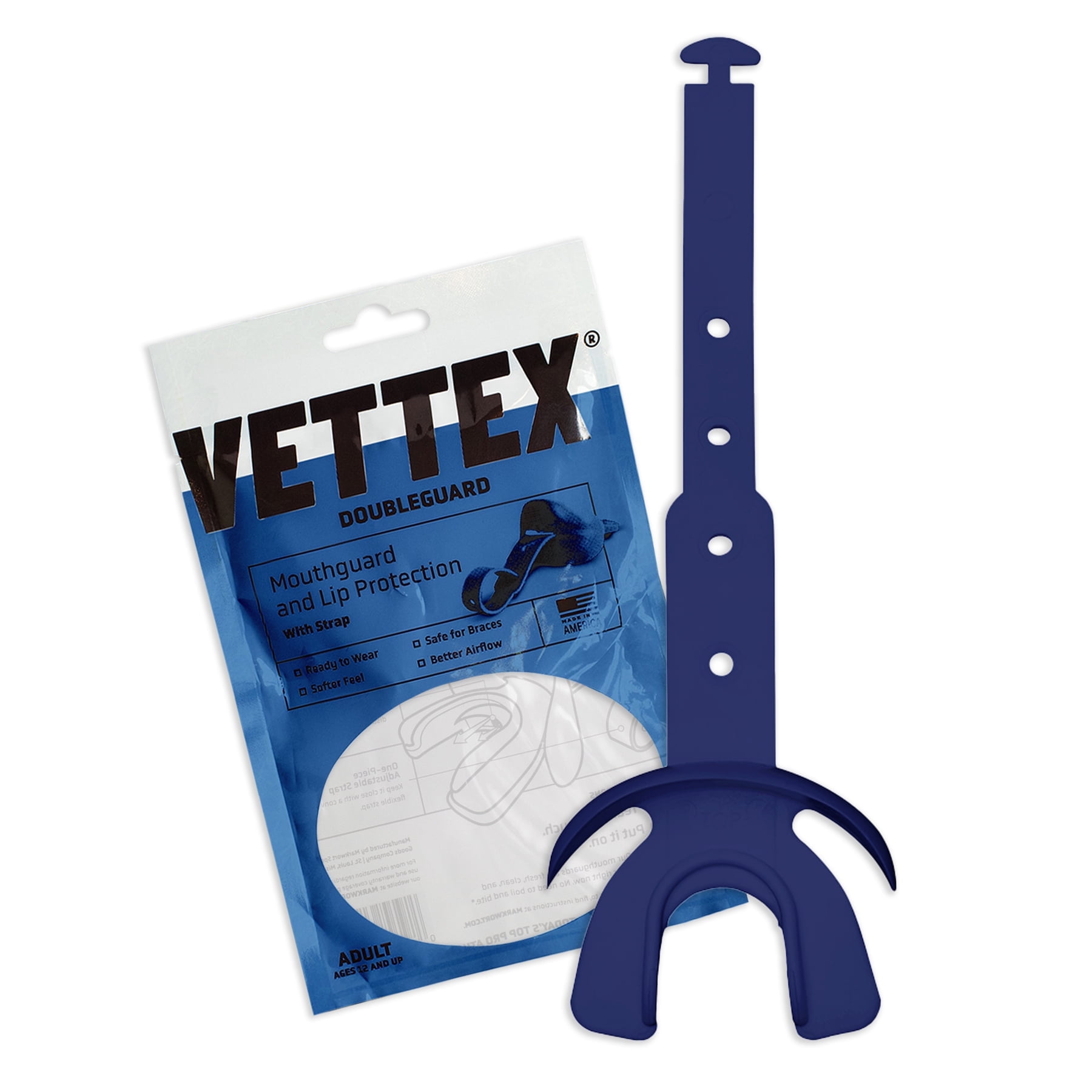 Vettex Youth Football Mouthguard For Ages 8+ - Doubleguard Protection, No-Boil Fit, Dark Green