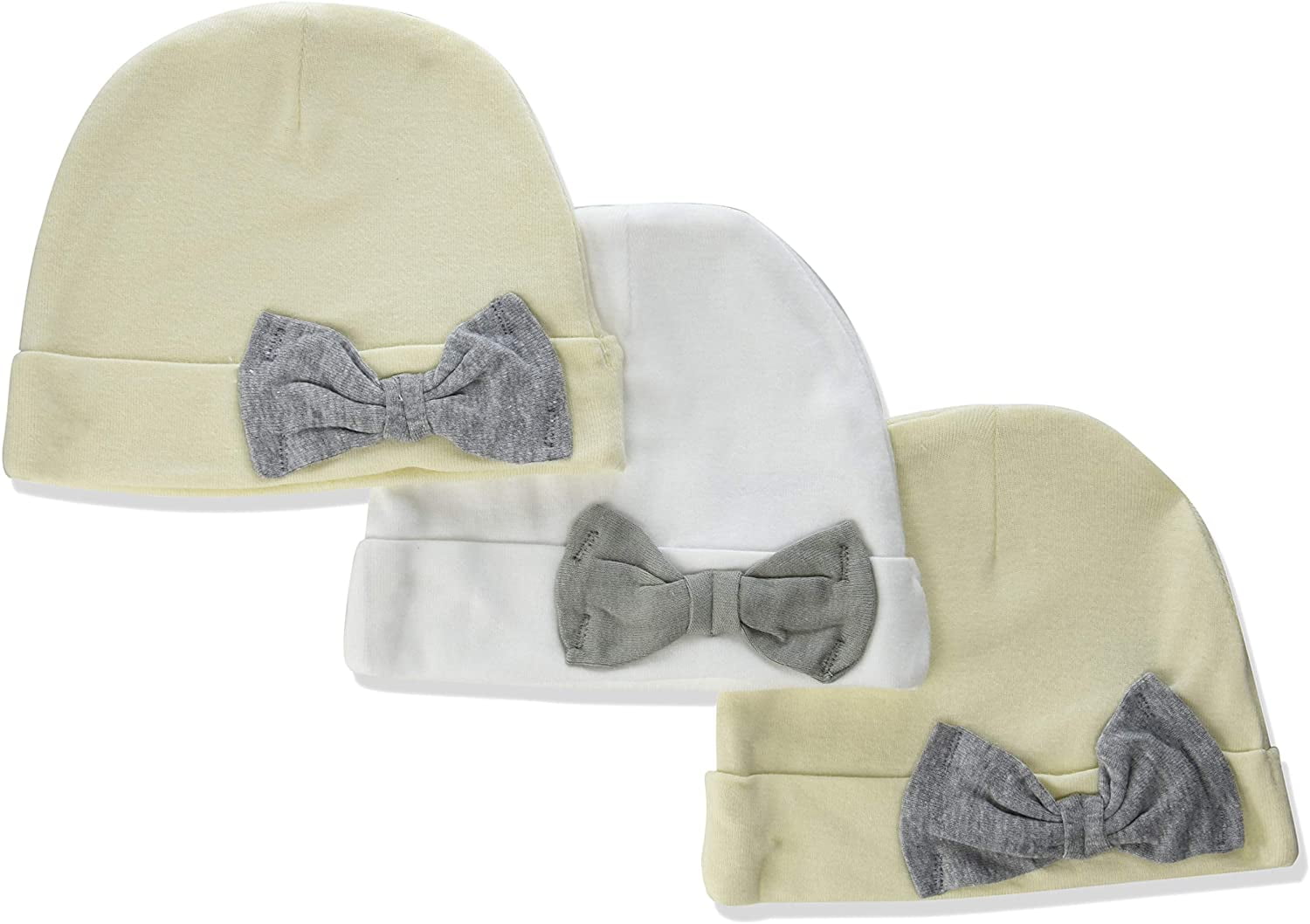Marky G Apparel 100% Cotton Baby Rib Bow Cap (Pack of 3)