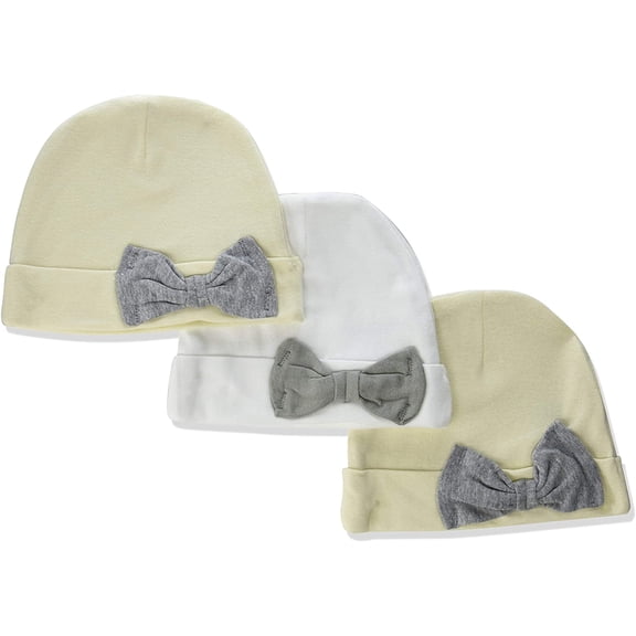 Marky G Apparel 100% Cotton Baby Rib Bow Cap (Pack of 3)