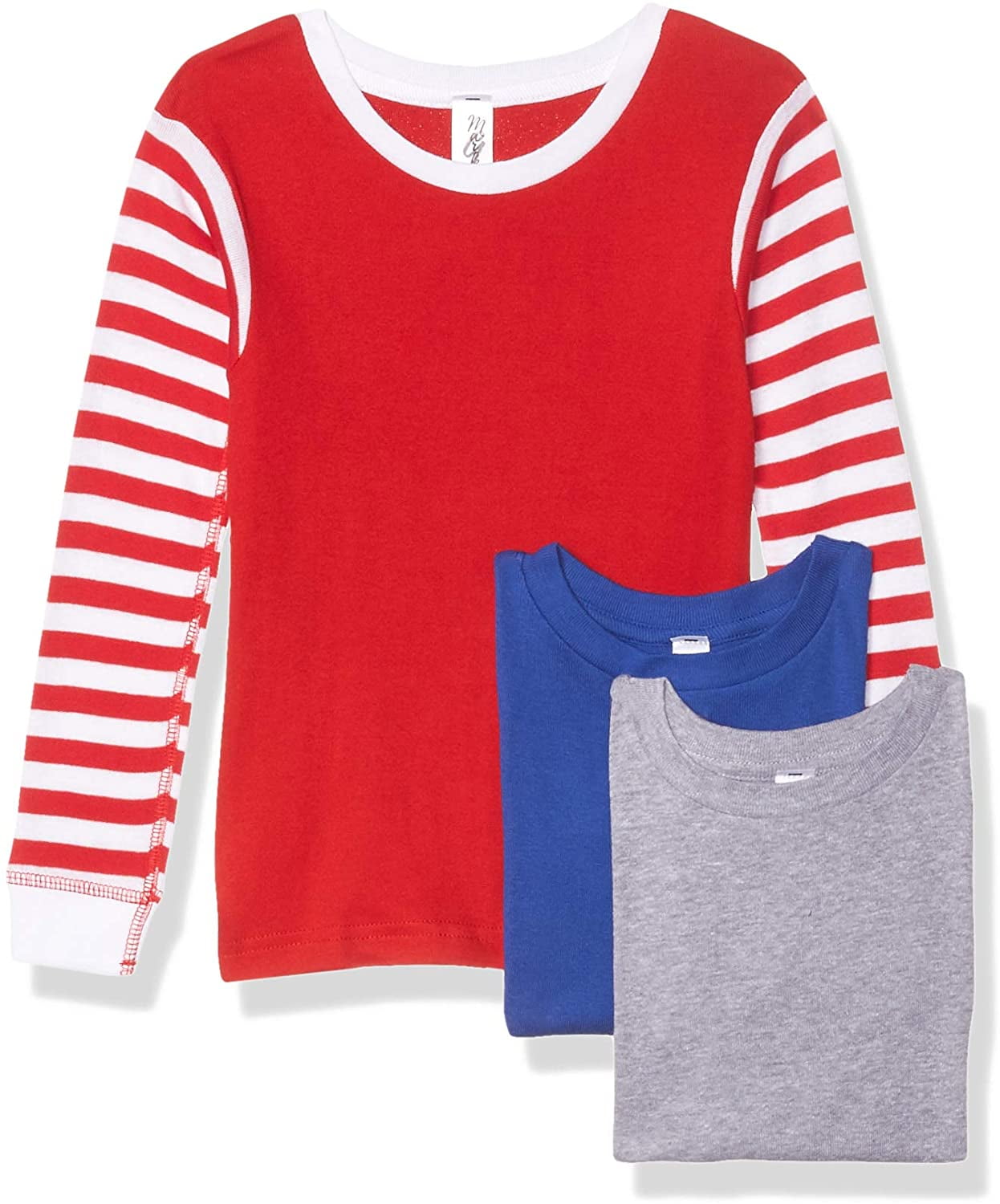 Marky G Apparel Baby 100% Cotton Long Sleeve Pajama Top (Pack of 3)