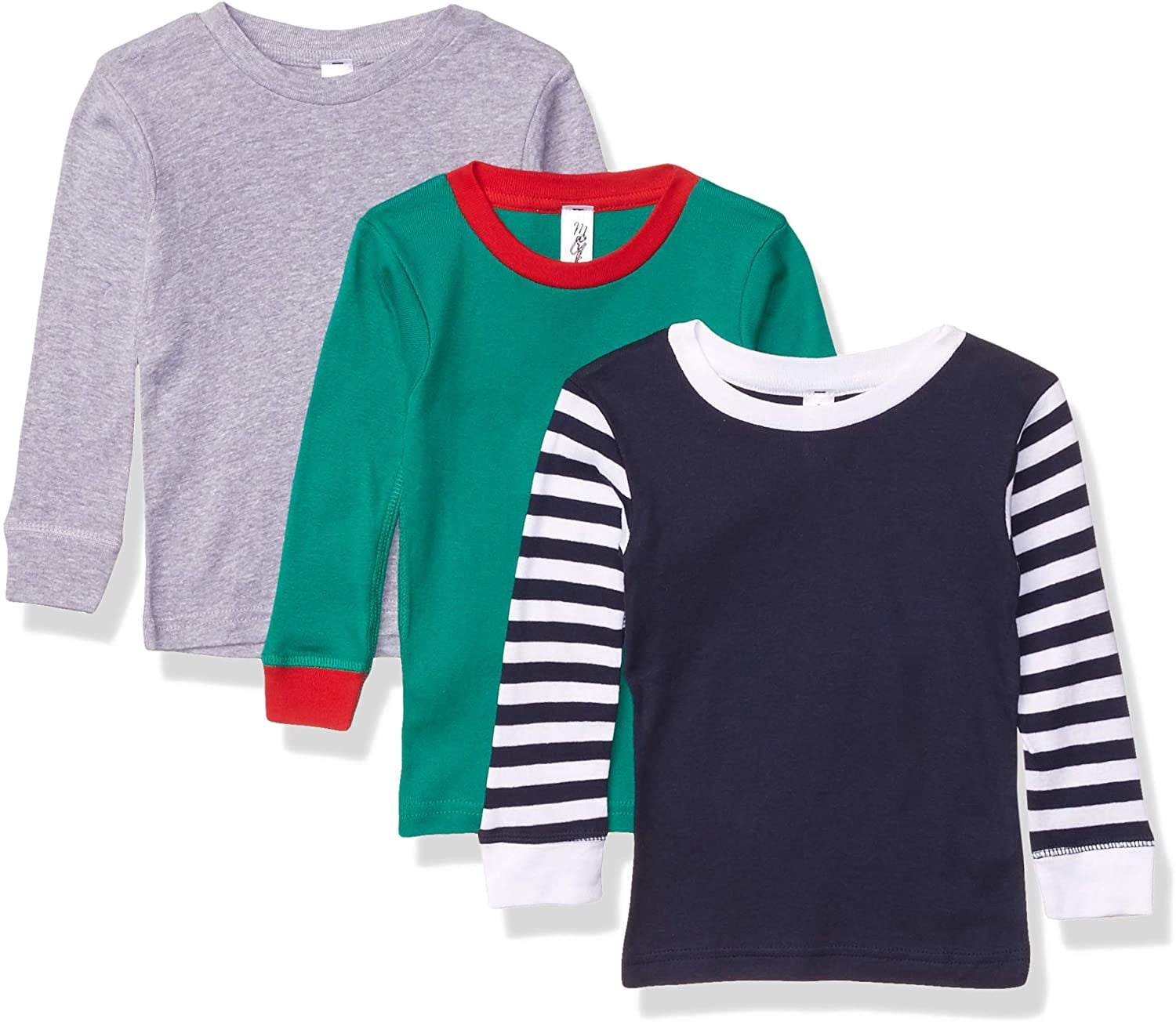 Marky G Apparel Baby 100% Cotton Long Sleeve Pajama Top (Pack of 3)