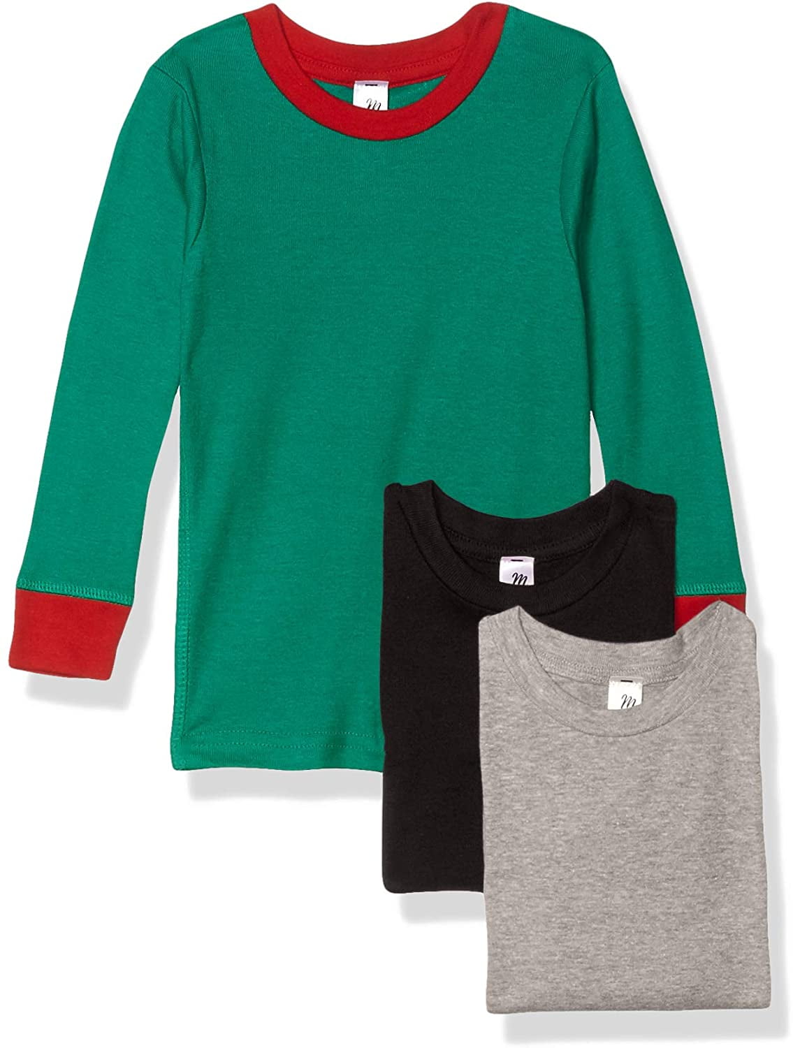 Marky G Apparel Baby 100% Cotton Long Sleeve Pajama Top (Pack of 3)