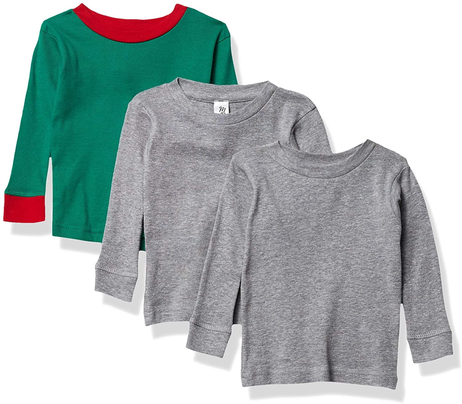 Marky G Apparel Baby Long Sleeve Round Neck Pajama Top (Pack of 3)
