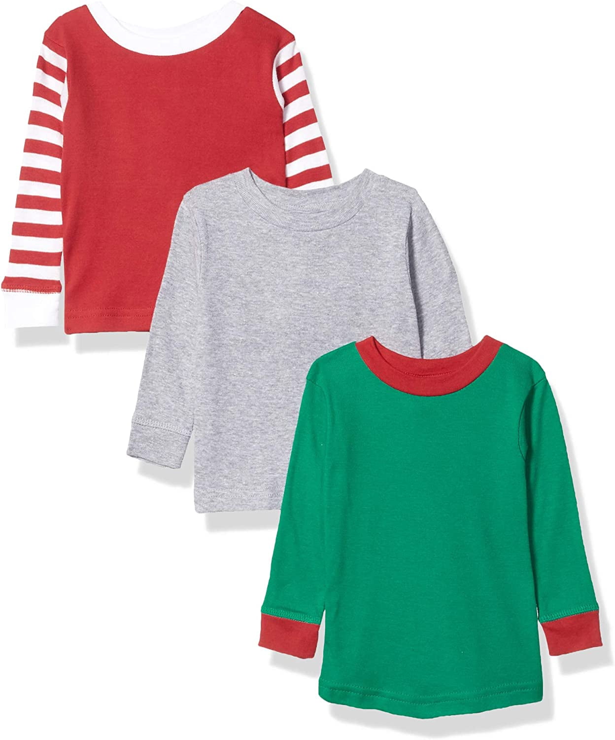 Marky G Apparel Baby Long Sleeve Round Neck Pajama Top (Pack of 3)