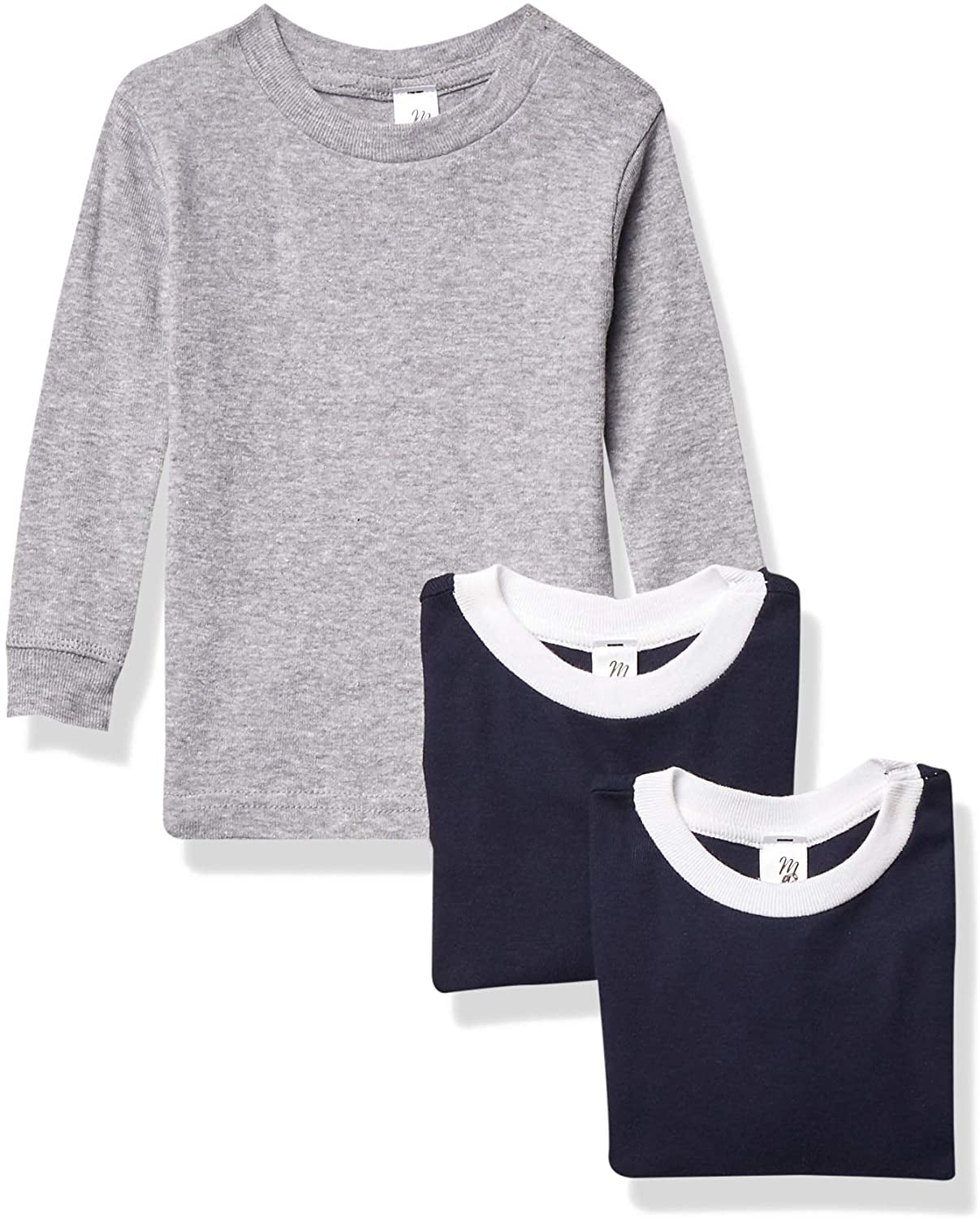 Marky G Apparel Baby Long Sleeve Round Neck Pajama Top (Pack of 3)