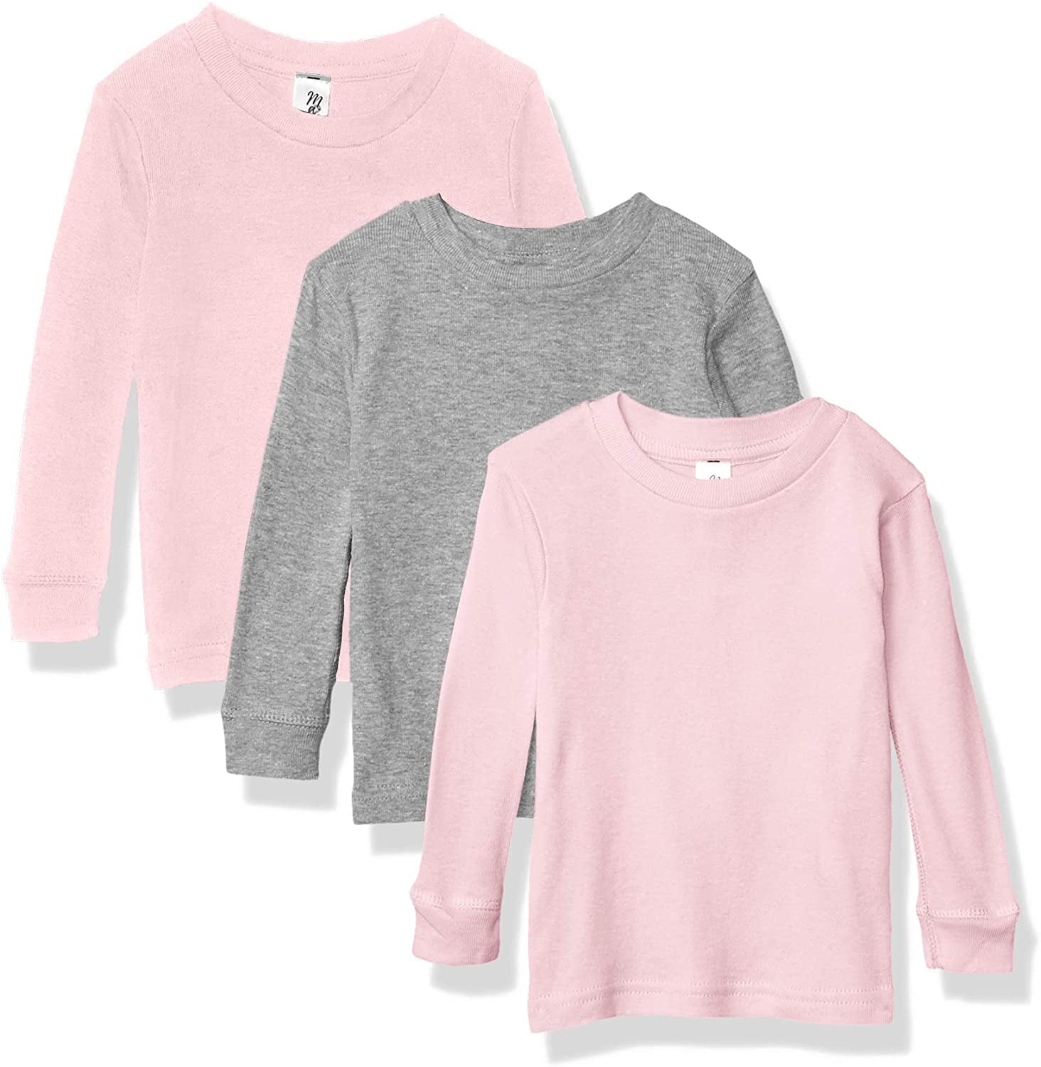 Marky G Apparel Baby Long Sleeve Round Neck Pajama Top (Pack of 3)