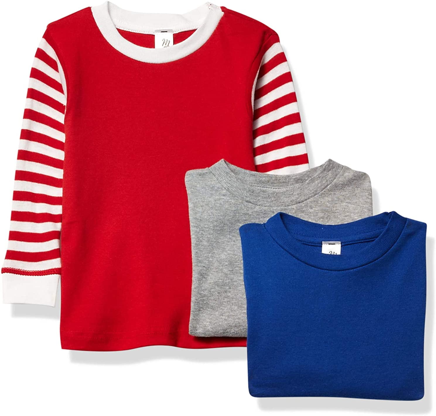 Marky G Apparel Baby Long Sleeve Round Neck Pajama Top (Pack of 3)