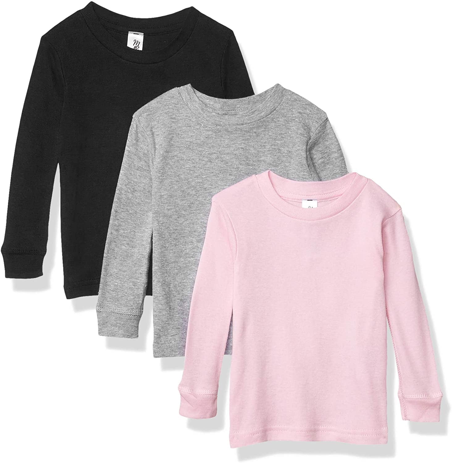 Marky G Apparel Baby Long Sleeve Round Neck Pajama Top (Pack of 3)
