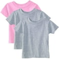 thumbnail image 1 of Marky G Apparel Baby and Toddler Short-Sleeve T-Shirts 100% Cotton Jersey Crew-Neck Tee, 12M, Pink/Heather/Heather(Pack of 3), 1 of 6