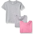 thumbnail image 1 of Marky G Apparel Baby and Toddler Short-Sleeve T-Shirts 100% Cotton Jersey Crew-Neck Tee, 12M, Raspberry/Heather/Heather(Pack of 3), 1 of 6
